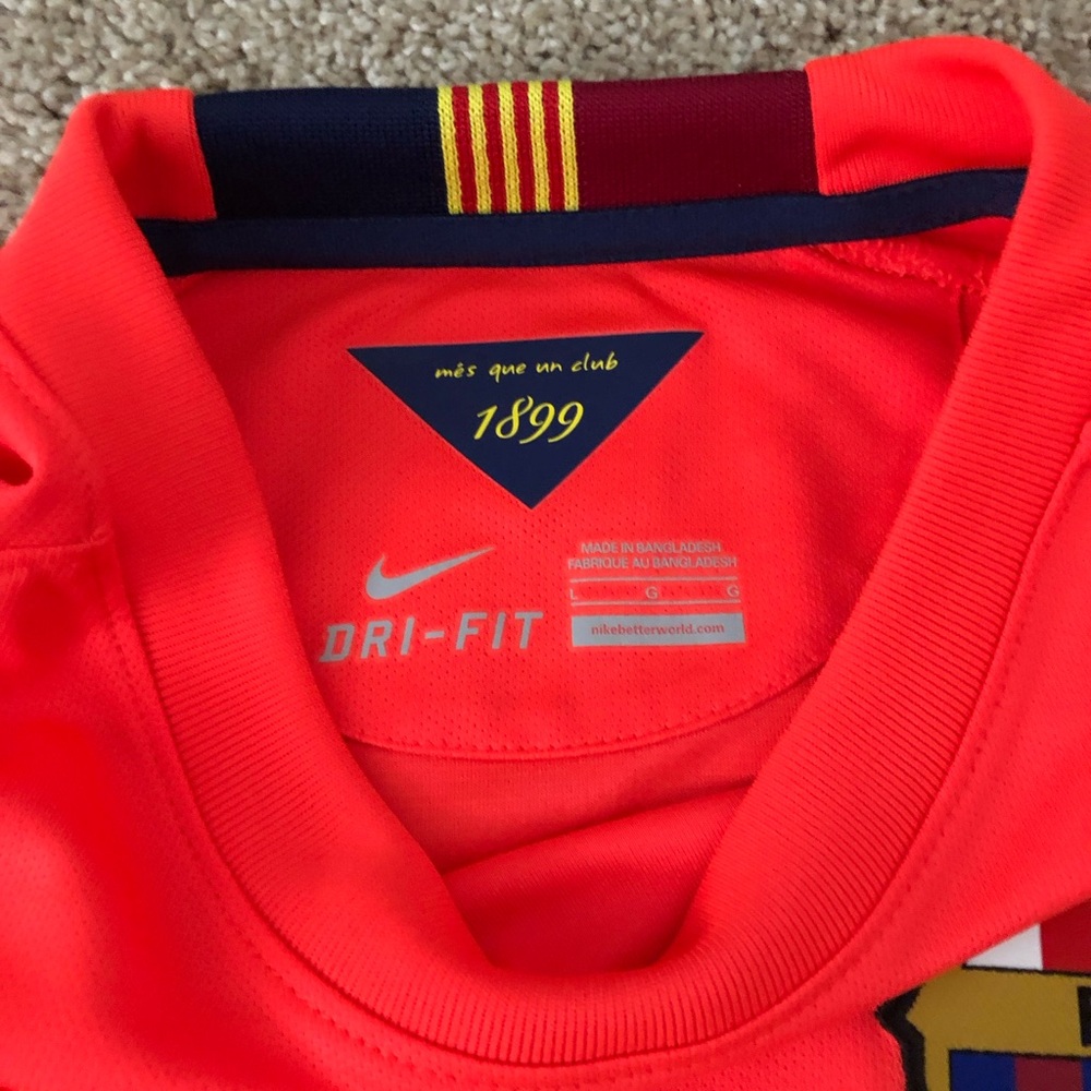 Nike Barcelona neon orange soccer Jersey - Picture 2 of 4